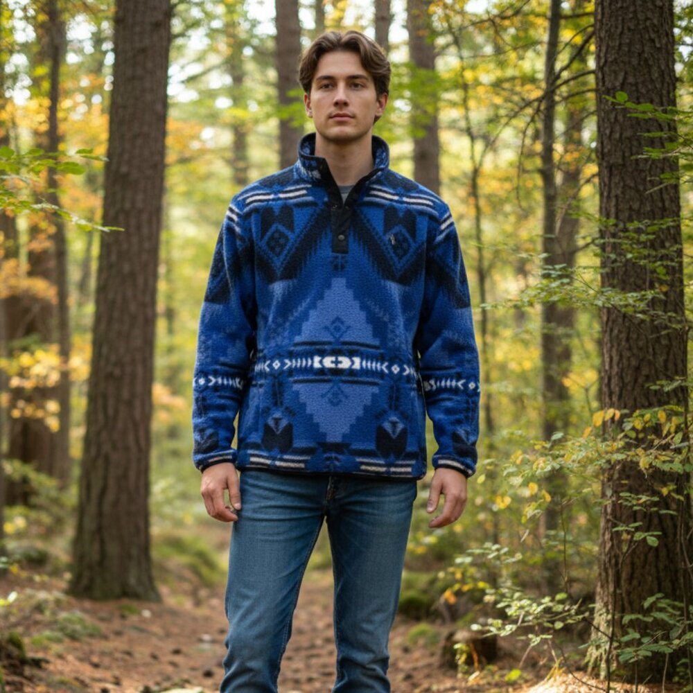 New Polo Ralph Lauren Aztec Southwestern Geo Fleece Jacket Pullover Mens Small